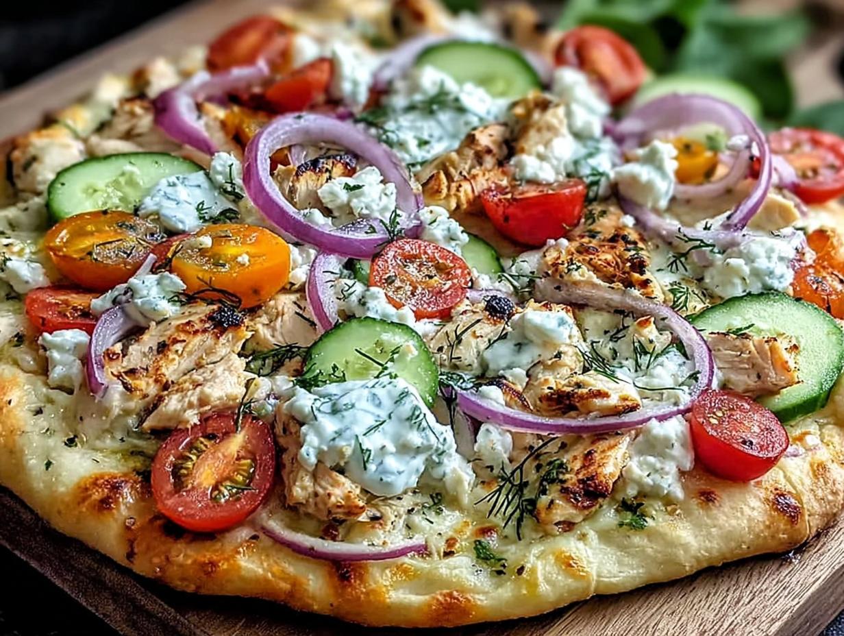 Tzatziki Hähnchen Pizza: 30-Minuten-Geschmackswunder