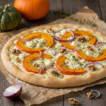 Kürbis Flammkuchen mit Feta und Walnüssen — final dish